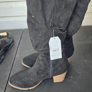over the knee high black women's boots size 7 new